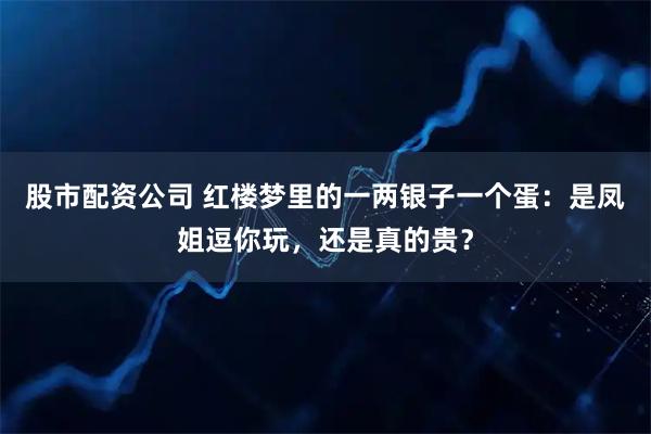 股市配资公司 红楼梦里的一两银子一个蛋：是凤姐逗你玩，还是真的贵？